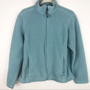 Eddie Bauer Polartec Light Blue Zip Up Fleece Jacket